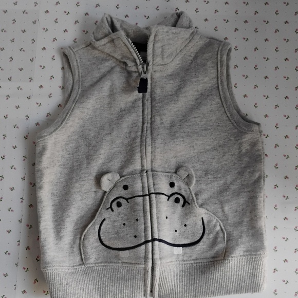 CARTER's: Infant / Baby Boy's 3-Piece Hippo Vest Set - 12m - Picture 5 of 6